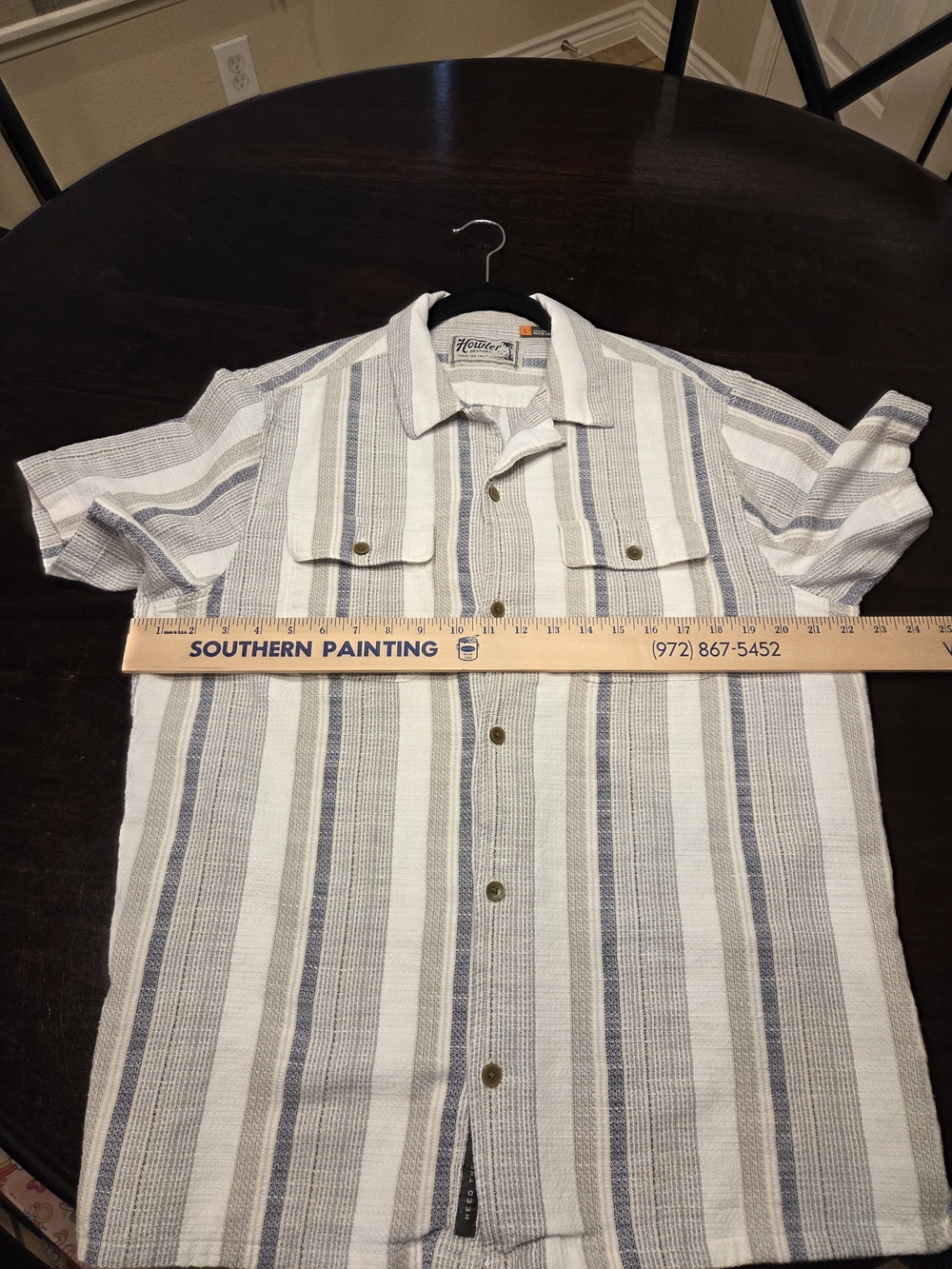 Howler Brothers Men's Short Sleeve Button-Down Shirt — White & Blue Stripe